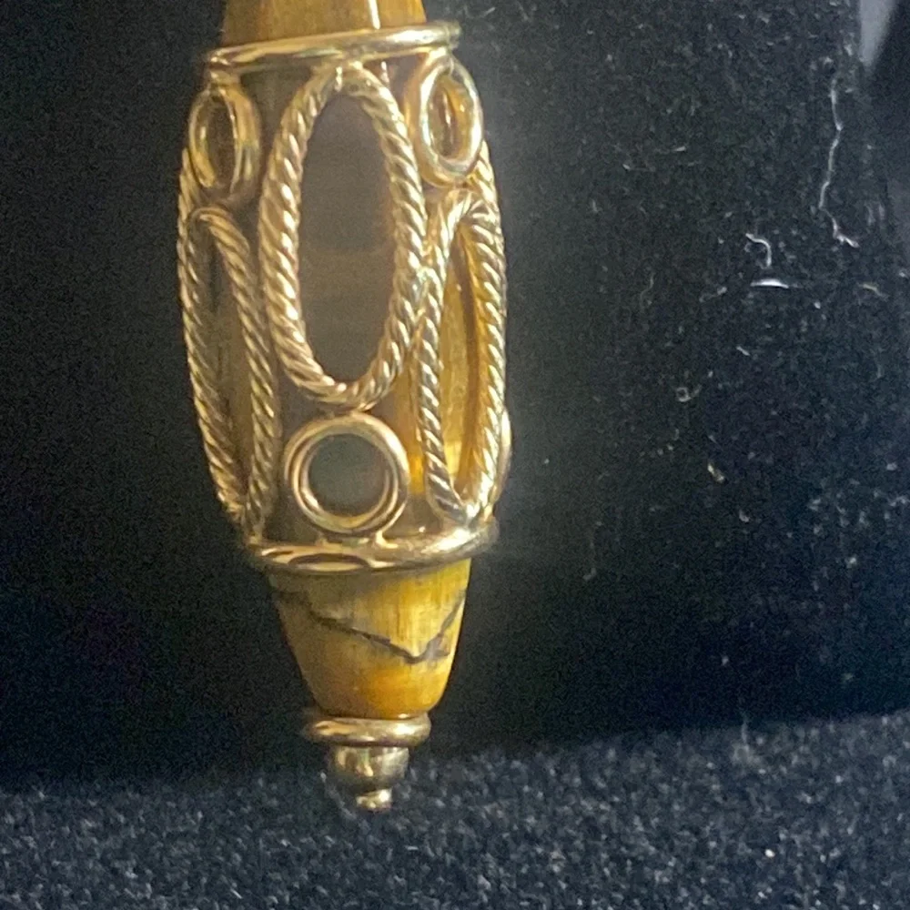 Milor 14k Tiger Eye Earrings - Picture 2 of 8